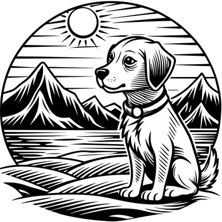 Labrador Retriever.Vector illustration ready for vinyl cutting.のイラスト素材