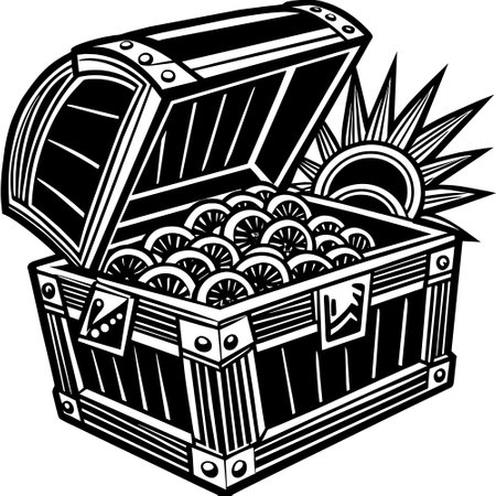 Treasure Chest.Vector illustrationのイラスト素材