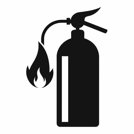 Fire extinguisher icon. Simple illustration of fire extinguisher vector icon for webのイラスト素材