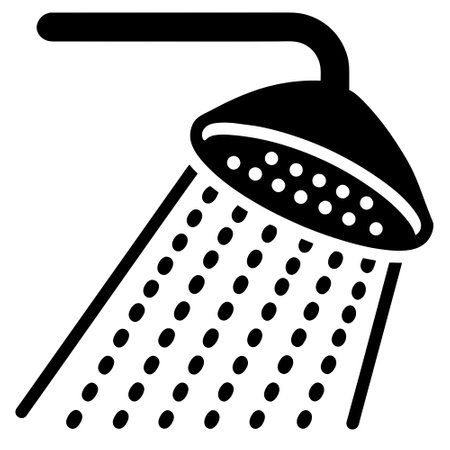 Shower head icon, simple style. Vector illustration, flat design.のイラスト素材