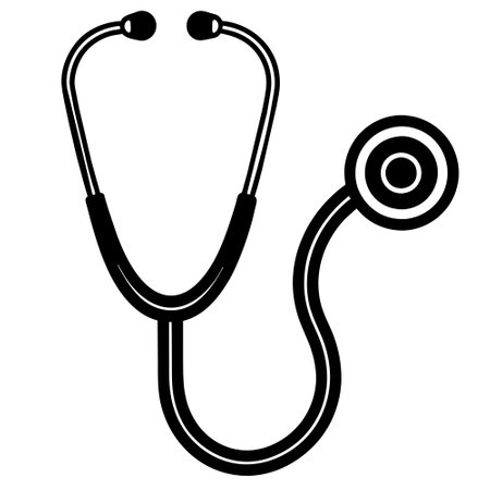 Stethoscope icon. Vector illustration of a stethoscope.のイラスト素材
