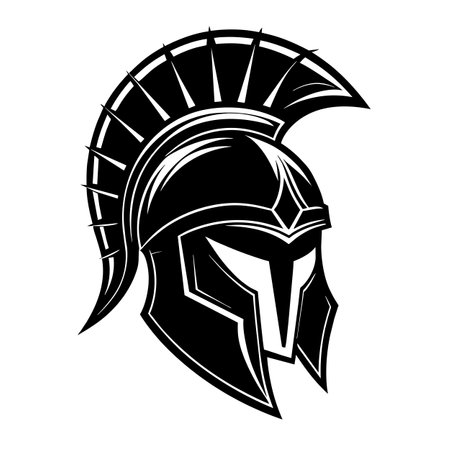 Spartan helmet. Vector illustration of a medieval knight's helmet.のイラスト素材