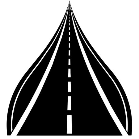 Vector illustration of a road on a white background. Isolated.のイラスト素材
