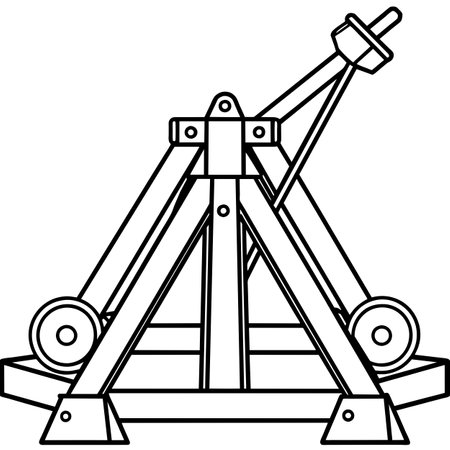Outline illustration of a tripod. Isolated on white background.のイラスト素材