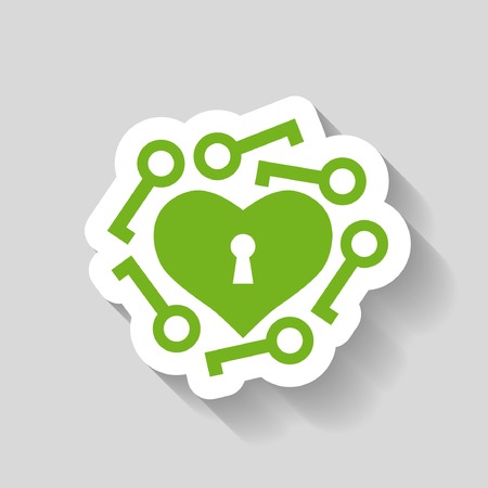 Pictograph of heart with keyのイラスト素材