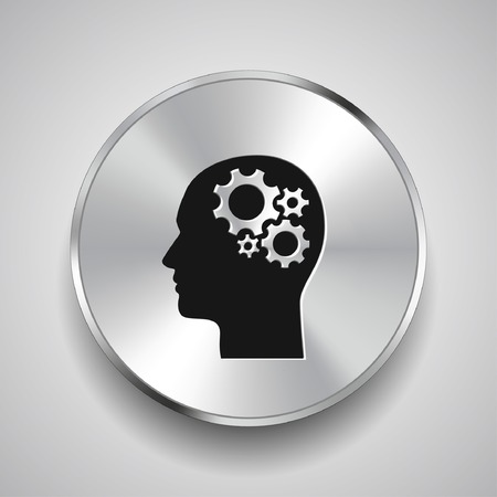 Pictograph of gear in headのイラスト素材