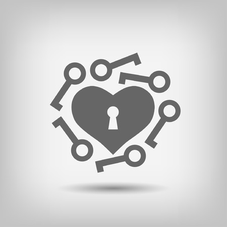 Pictograph of heart with keyのイラスト素材