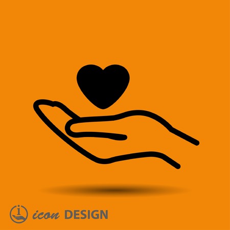Pictograph of heart in handのイラスト素材