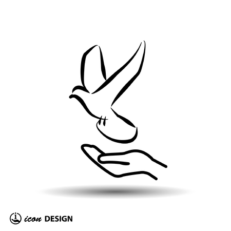 Pictograph of birdのイラスト素材