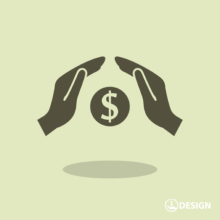 Pictograph of money in handのイラスト素材