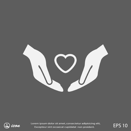 Pictograph of heart in handのイラスト素材