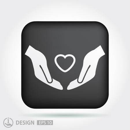 Pictograph of heart in handのイラスト素材