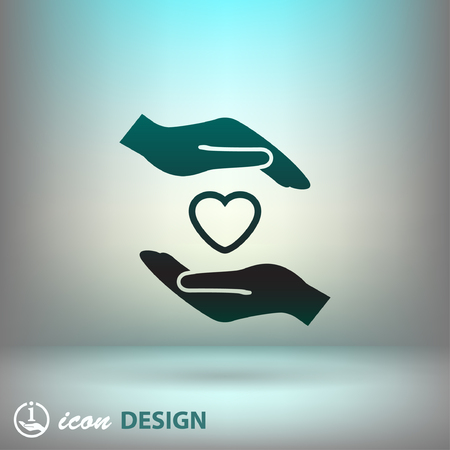 Pictograph of heart in handのイラスト素材