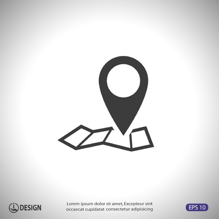 Pin on the map. Vector iconのイラスト素材