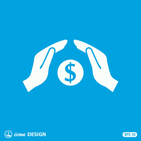 Pictograph of money in handのイラスト素材