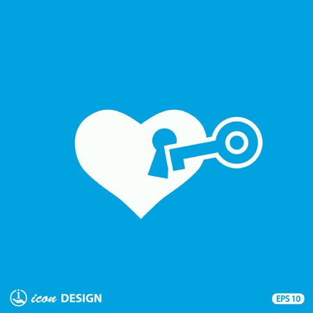 Pictograph of heart with keyのイラスト素材