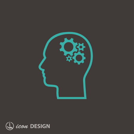 Pictograph of gear in headのイラスト素材