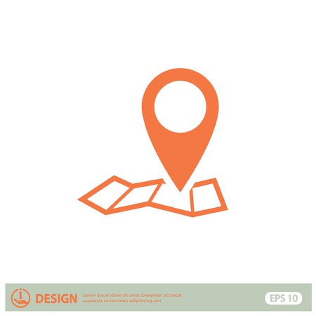 Pin on the map. Vector iconのイラスト素材