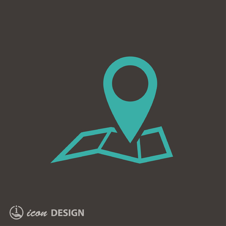 Pin on the map. Vector iconのイラスト素材