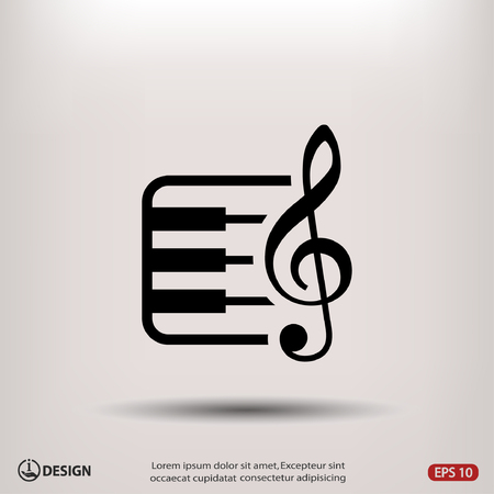 Pictograph of music key and keyboardのイラスト素材
