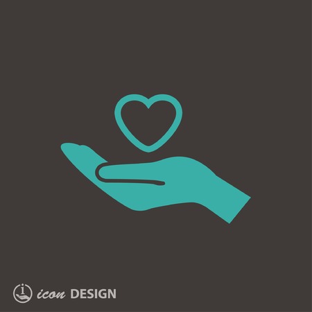 Pictograph of heart in handのイラスト素材