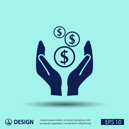 Pictograph of money in handのイラスト素材