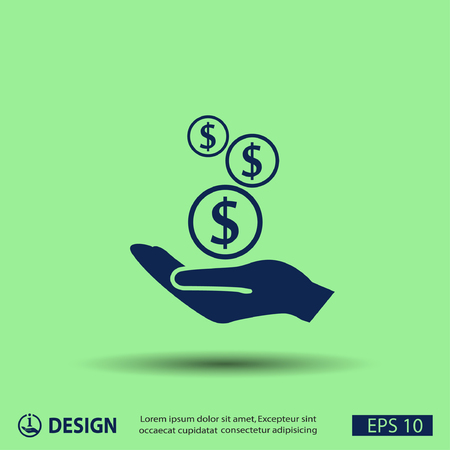 Pictograph of money in handのイラスト素材