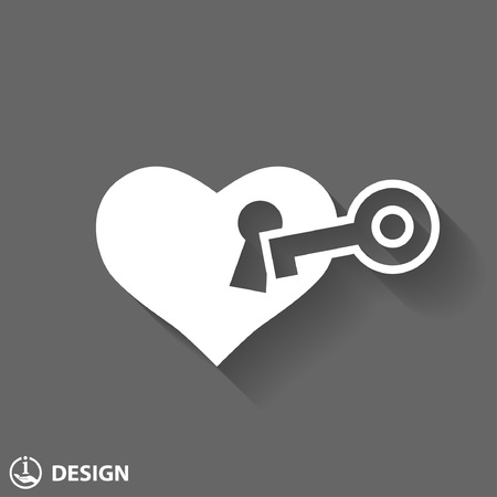 Pictograph of heart with keyのイラスト素材