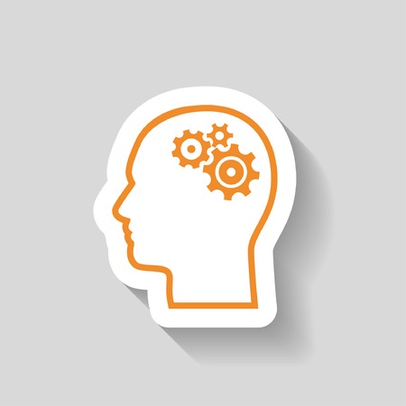 Pictograph of gear in headのイラスト素材