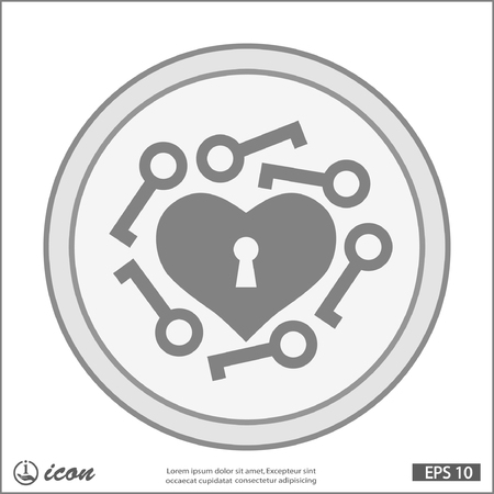 Pictograph of heart with keyのイラスト素材