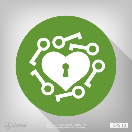 Pictograph of heart with keyのイラスト素材