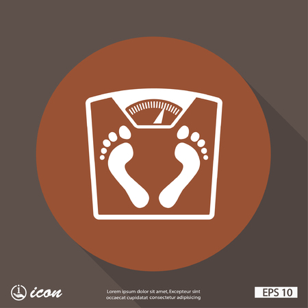 Pictograph of bathroom scale with footprintsのイラスト素材