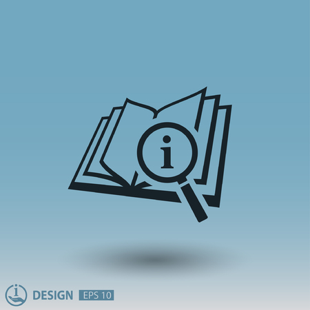 Pictograph of book and magnifier glass. Vector concept illustration for design. Eps 10のイラスト素材