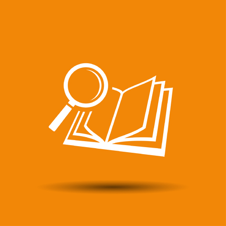 Pictograph of book and magnifier glass. Vector concept illustration for design. Eps 10のイラスト素材