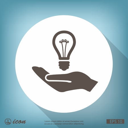 Pictograph of light bulb. Vector concept illustration for design. Eps 10のイラスト素材