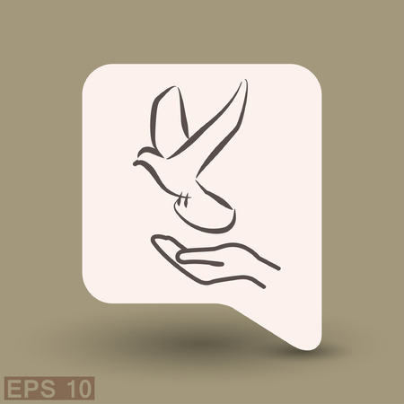 Pictograph of bird. Vector concept illustration for design. Eps 10のイラスト素材