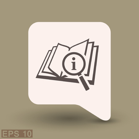 Pictograph of book and magnifier glass. Vector concept illustration for design. Eps 10のイラスト素材