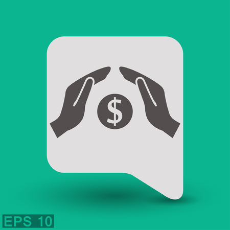 Pictograph of money in hand.のイラスト素材