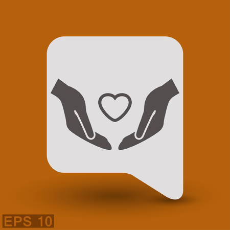 Pictograph of heart in hand. Vector concept illustration for design. Eps 10のイラスト素材