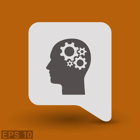 Pictograph of gear in head. Vector concept illustration for design. Eps 10のイラスト素材