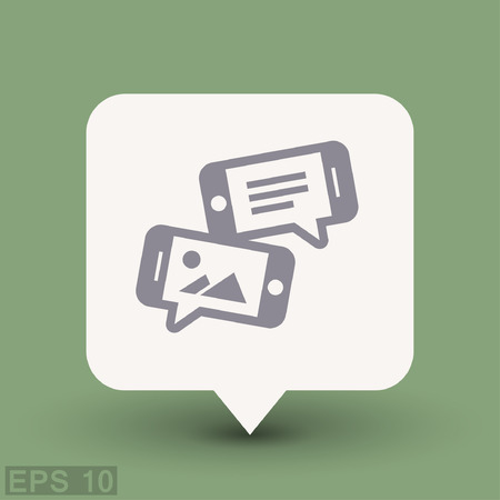 Pictograph of message or chat on smartphone. Vector concept illustration for design. Eps 10のイラスト素材