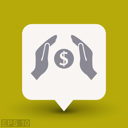 Pictograph of money in hand. Vector concept illustration for design. Eps 10のイラスト素材