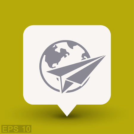 Pictograph of airplane. Vector concept illustration for design. Eps 10のイラスト素材