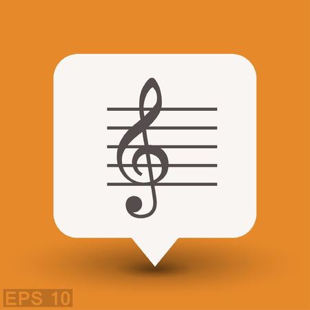 Pictograph of music key. Vector concept illustration for design. Eps 10のイラスト素材