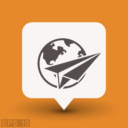 Pictograph of airplane. Vector concept illustration for design. Eps 10のイラスト素材