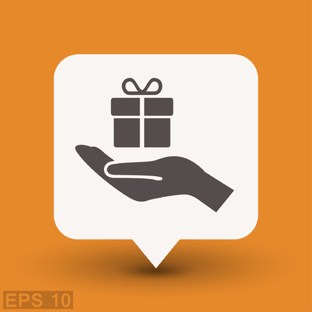 Pictograph of gift. Vector concept illustration for design. Eps 10のイラスト素材