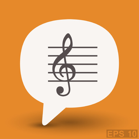 Pictograph of music key. Vector concept illustration for design. Eps 10のイラスト素材