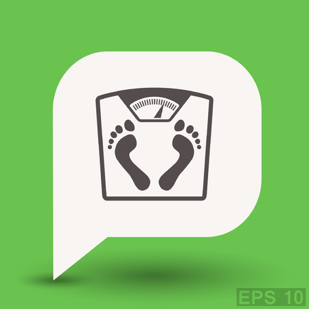 Pictograph of bathroom scale with footprints.のイラスト素材