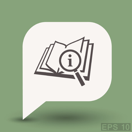 Pictograph of book and magnifier glass. Vector concept illustration for design. Eps 10のイラスト素材