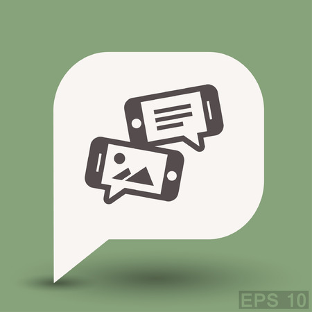 Pictograph of message or chat on smartphone. Vector concept illustration for design. Eps 10のイラスト素材